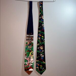 Vintage Looney Tunes Golf Baseball Sports Tie Taz, Bugs, Daffy